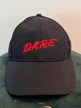 Vintage DARE Black Strapback Hat
